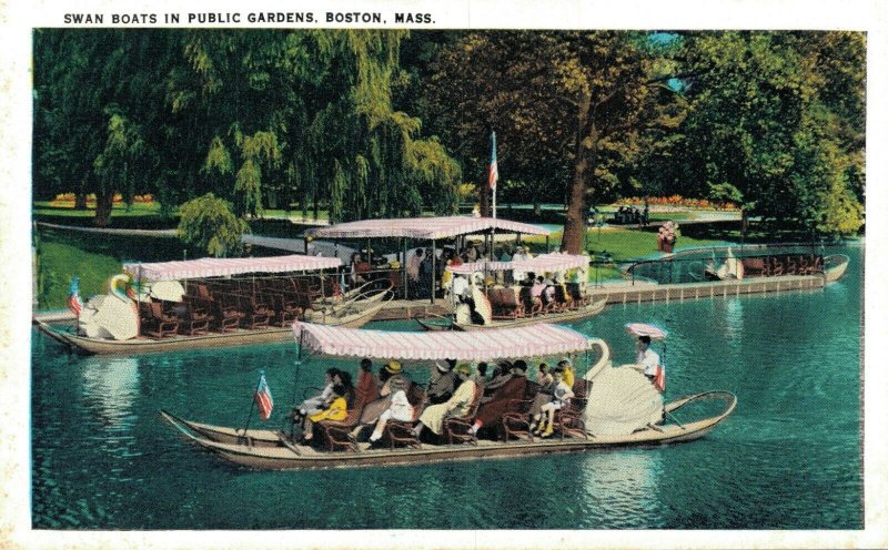 USA Swan Boats In Public Gardens Boston Massachusetts 06.54