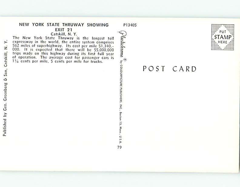 Unused Pre-1980 ROAD OR STREET SCENE Catskill New York NY hJ6510@