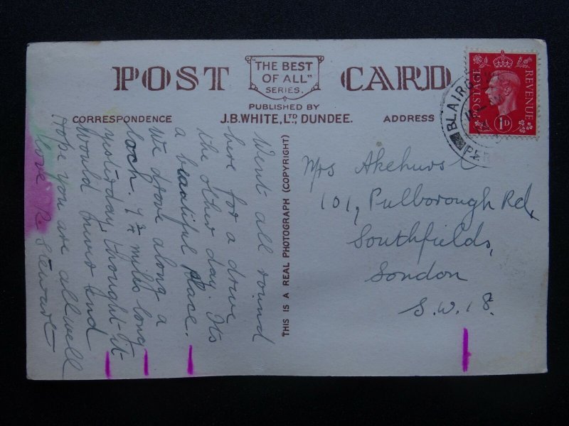 Scotland Perth BLAIRGOWRIE A Glimpse of CLUNY LOCH & CASTLE c1930s RP Postcard