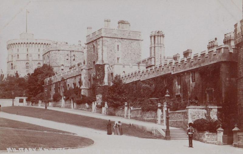 Military Knights Antique Sentry On Guard at Windsor Castle Real Photo Postcard