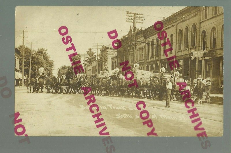 Morenci MICHIGAN RPPC c1910 DELIVERY WAGON Baldwin Truck Co. Dray ADVERTISING 