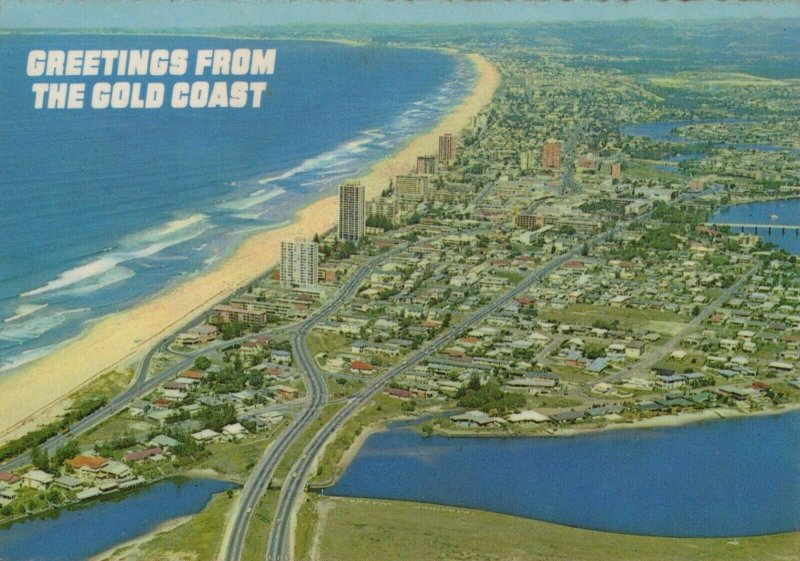 Australia Postcard - Aerial View of Surfers Paradise and The Gold Coast RR9547