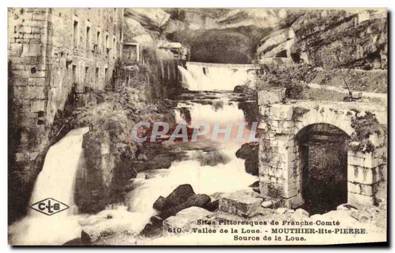 Old Postcard Vallee de la Loue Mouthier Haute Pierre Source of the Loue