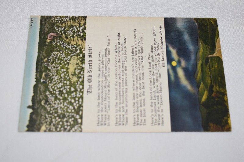 The Old North State Poem by Lenora Monteire Martin Postcard NA-299 Asheville