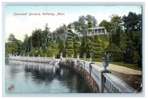 1908 Hunnewell Gardens Wellesley Massachusetts MA Posted Antique Postcard 