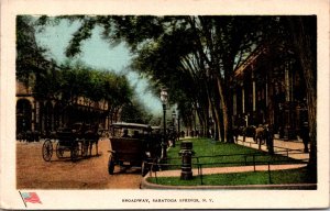 Postcard Broadway in Saratoga Springs, New York