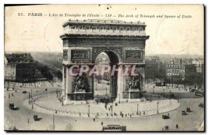 Old Postcard The Paris Arc de Triomphe of the Etoile