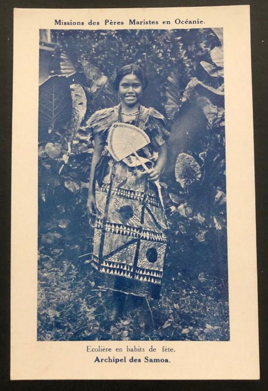 Mint Samoa RPPC Real Picture Postcard Marist fathers Mission Native Girl