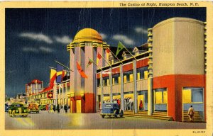 NH - Hampton Beach. Casino at Night    (crease)