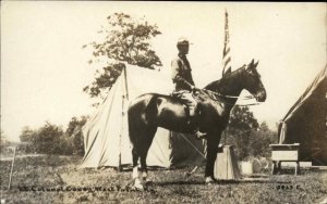 West Point KY Military Lt. Colonel Corey on Horse c1910 Real Photo Postcard