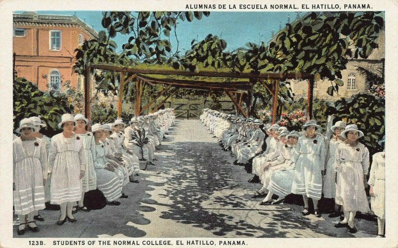 Students of the Normal College, El Hatillo, Panama, Early Postcard, Unused