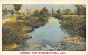 Murfreesboro Arkansas~Idyllic Scene Along Stream~1920s Postcard