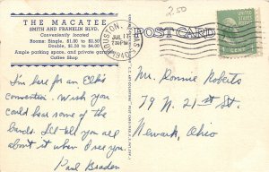 G22/ Houston Texas Postcard Linen 1940 The Macatee Hotel Coffee