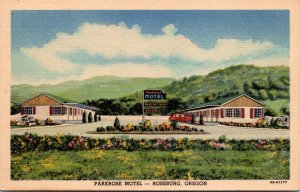 Linen Postcard Parkrose Motel in Roseburg, Oregon