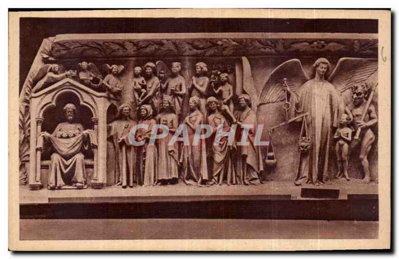 Old Postcard Bourges Cathedrale Saint Etienne part of the tympanum of the cen...