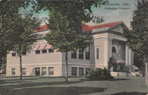 Greenville Ohio Carnegie Library, Color Lithograph Vintage Postcard U15708