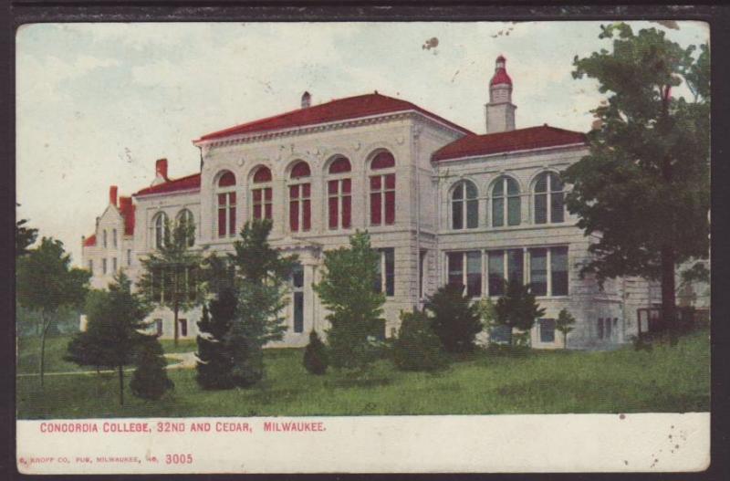 Concordia College,Milwaukee,WI Postcard