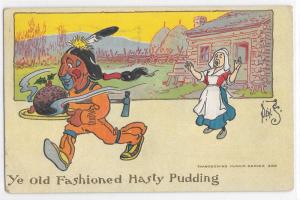 1900’s Denslow Thanksgiving Humor + W Market St. Station Philly PA Postmark Card