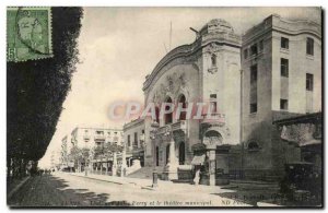 Tunisia Tunis Old Postcard Jules Ferry and the municipal theater