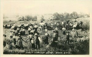 Early Harvest Scene Zion Ohio 1920s Repro Postcard RPPC real photo 20-10243