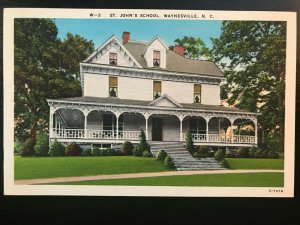 Vintage Postcard 1930-1945 St. John's School, Waynesville, North Carolina (NC)
