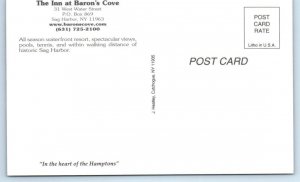 SAG HARBOR, New York NY ~ Roadside THE INN at BARON'S COVE Hamptons  Postcard 