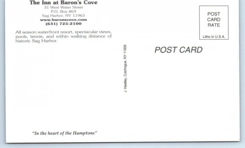SAG HARBOR, New York NY ~ Roadside THE INN at BARON'S COVE Hamptons  Postcard 