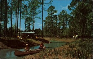 Walt Disney World Fort Wilderness Canoe Camper Camping Vintage Postcard