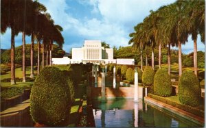 Postcard Hawaii Oahu Laie - LDS Temple Tiered pools