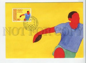 450328 Liechtenstein 1984 maximum card Los Angeles Olympics discus throw