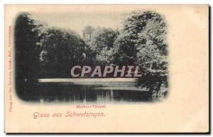 Old Postcard Merkur Tempel Gruss aus Schwetzingen