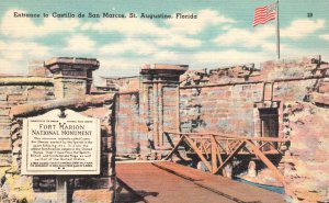 Vintage Postcard Entrance to Castillo de San Marcos St. Augustine Florida FL
