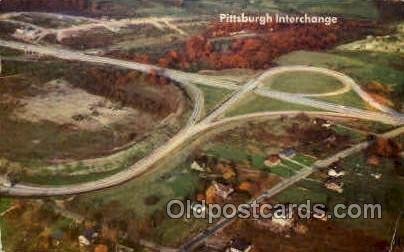 Pittsbutgh Interchange Turnpike 1957 crease right bottom corner, postal used ...