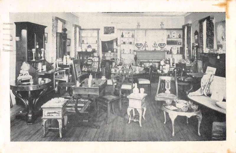 Southern Pines North Carolina Corner Antique Shop Interior View Postcard J66544