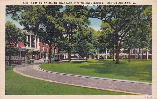 Virginia Hollins College Portion Of South Quadrangle With Dormitories