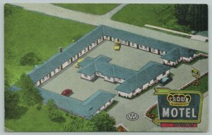 Massillon Ohio~Crown Motel~1940s Linen Postcard