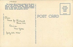 Indian River Florida large letters multi View Teich linen 1940s Postcard 21-7004