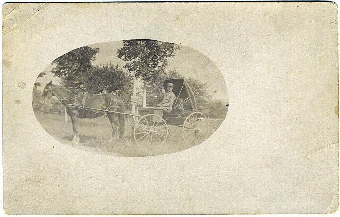 Bradford NH RFD Mail Wagon Horse Wyman Mail Carrier Real Photo RPPC Postcard