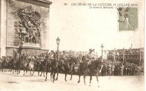 Fetes de la Victoiri.General Mortuori. Horses Old vintage French PC