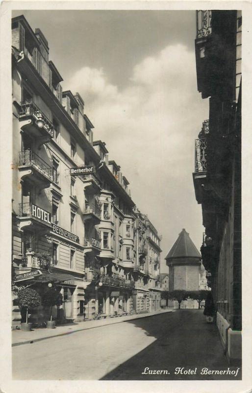 Luzern Switzerland Hotel Bernerhof photo postcard Suisse