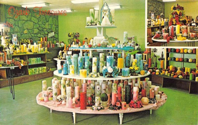 Ozark Missouri Candle Corner Treasures Interior Vintage Postcard K62603