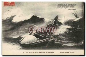 Old Postcard sea outlet & # 39un lifeboat