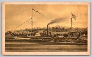 North River Steam Boat  Clermont    Postcard