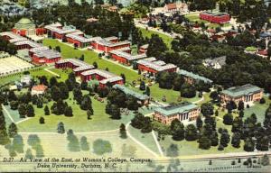 North Carolina Durham Aerial View Woman's College Campus Duke University...