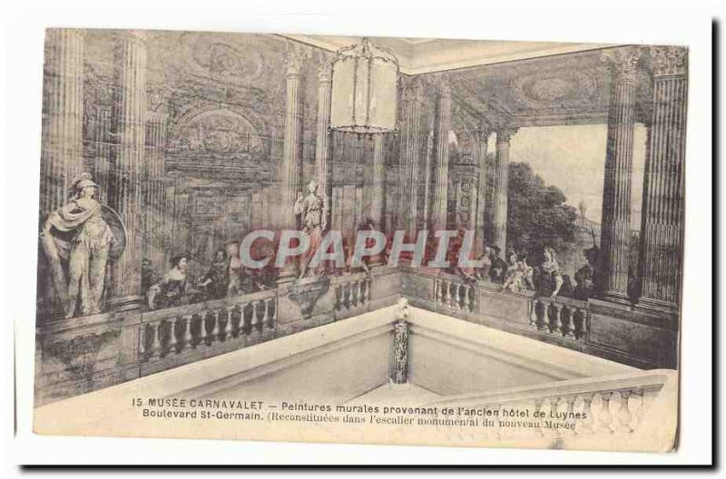 Paris Musee Carnavalet (5th) Postcard Old Murals from & # 39lancien hotel Luy...