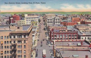 Texas El Paso Aerial View San Antonio Street Looking East Curteich