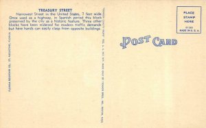 ST PETERSBURG, Florida FL   MAN On TREASURY STREET~Narrowest In US   Postcard