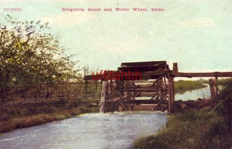 IRRIGATION CANAL AND WATER WHEEL, IDAHO