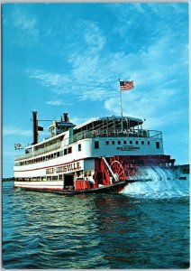 VINTAGE POSTCARD CONTINENTAL SIZE THE BELLE OF LOUISVILLE STEAMBOAT VESSEL