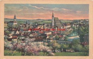 Czech Republic, Krumau, Ceska Krumlov, Aerial View Of City